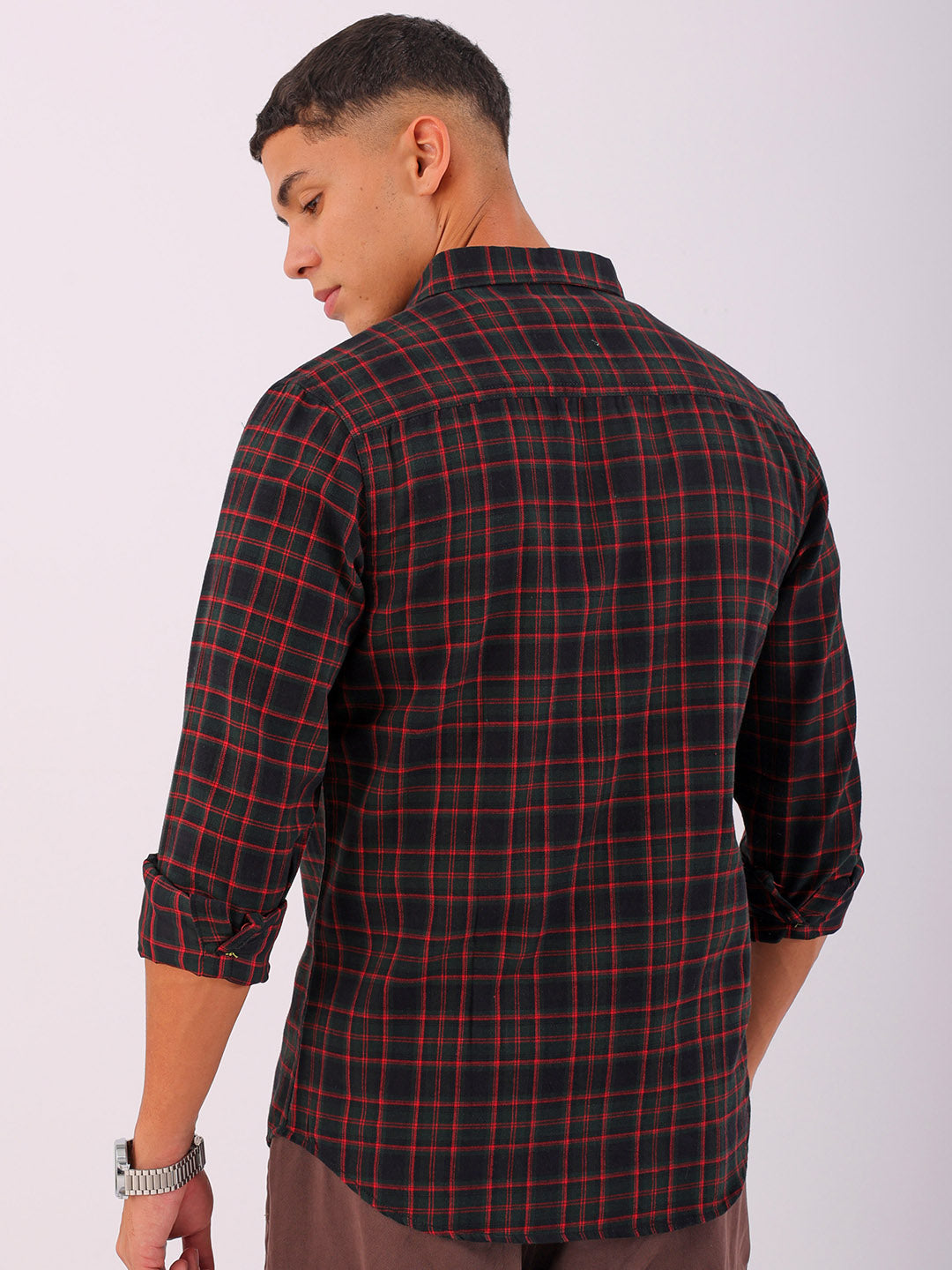 Shop Men's Checked Slim Fit Shirt Online.