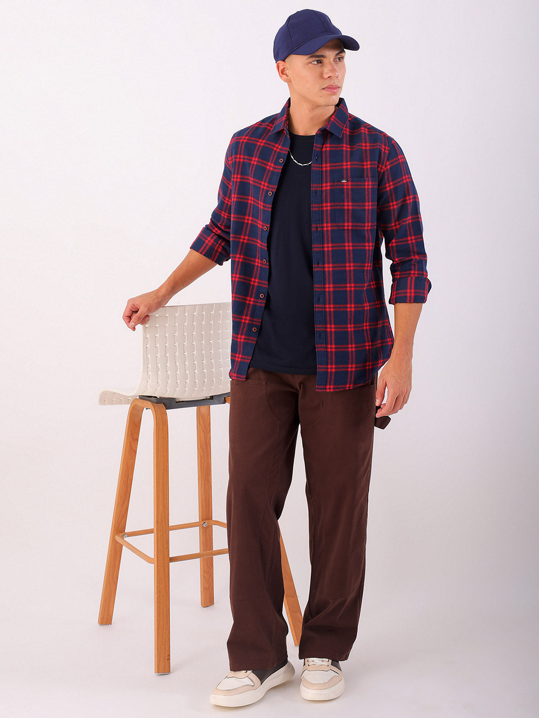 Shop Men's Checked Slim Fit Shirt Online.