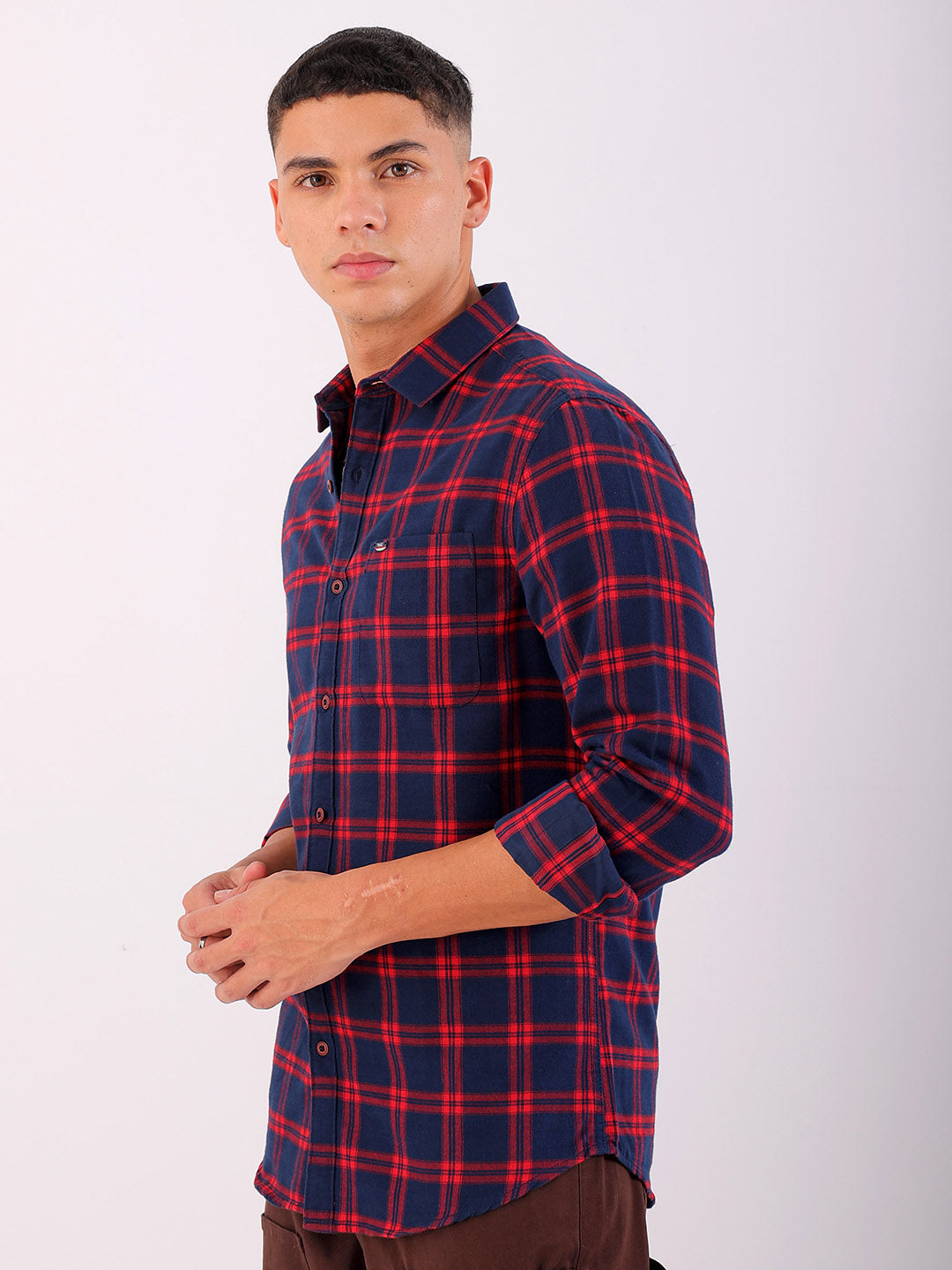 Shop Men's Checked Slim Fit Shirt Online.