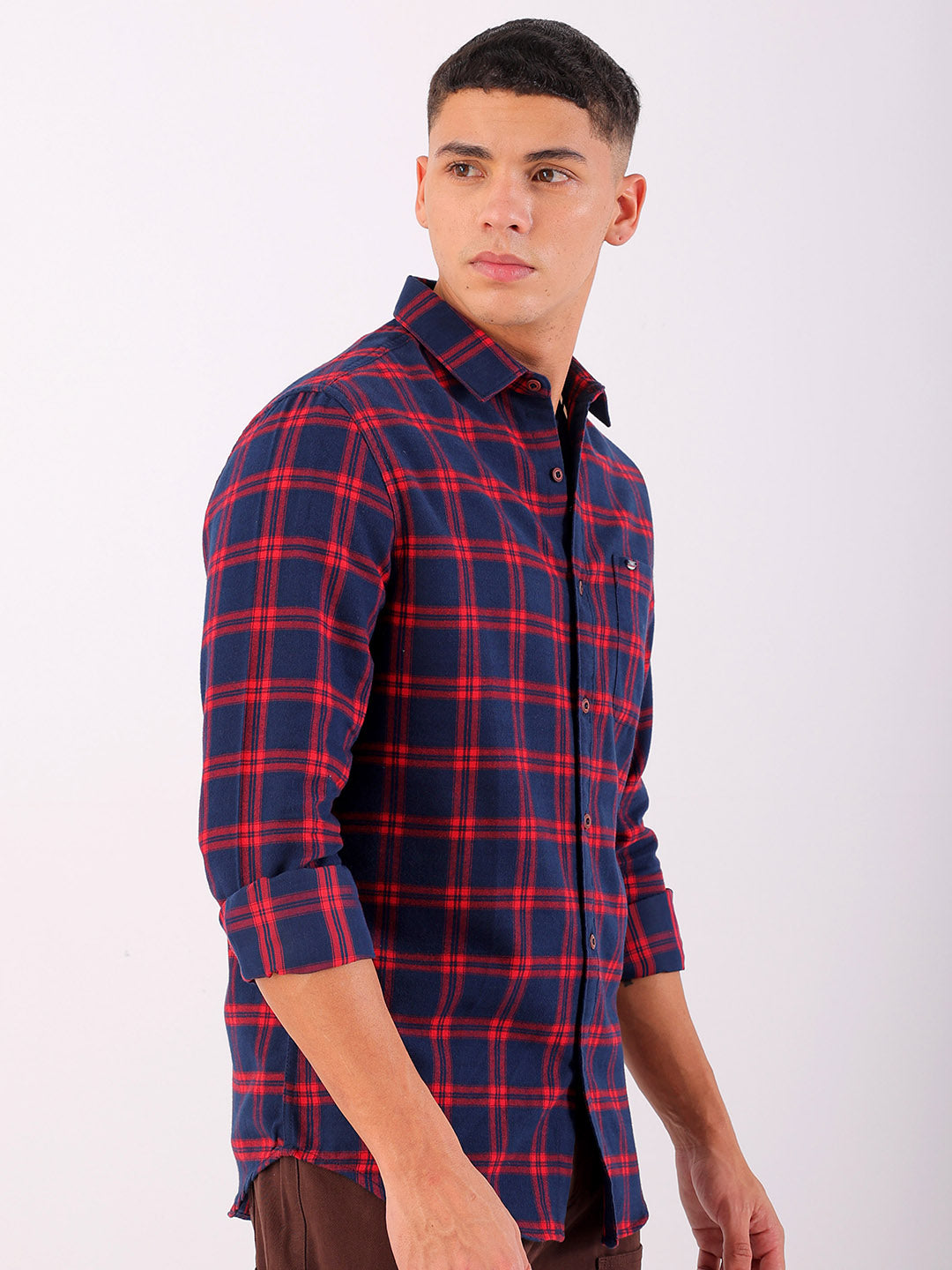 Shop Men's Checked Slim Fit Shirt Online.