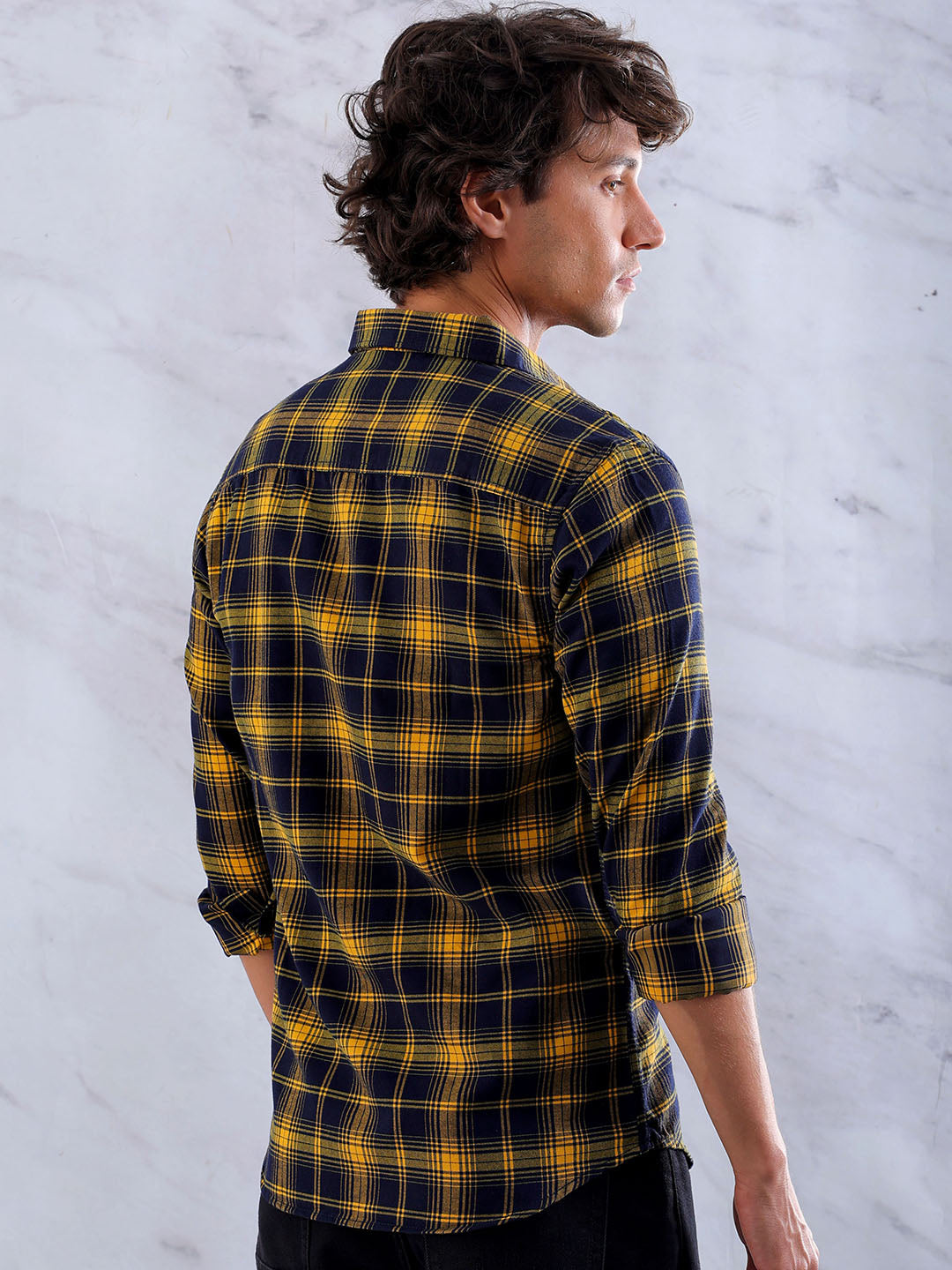 Shop Men's Checked Slim Fit Shirt Online.