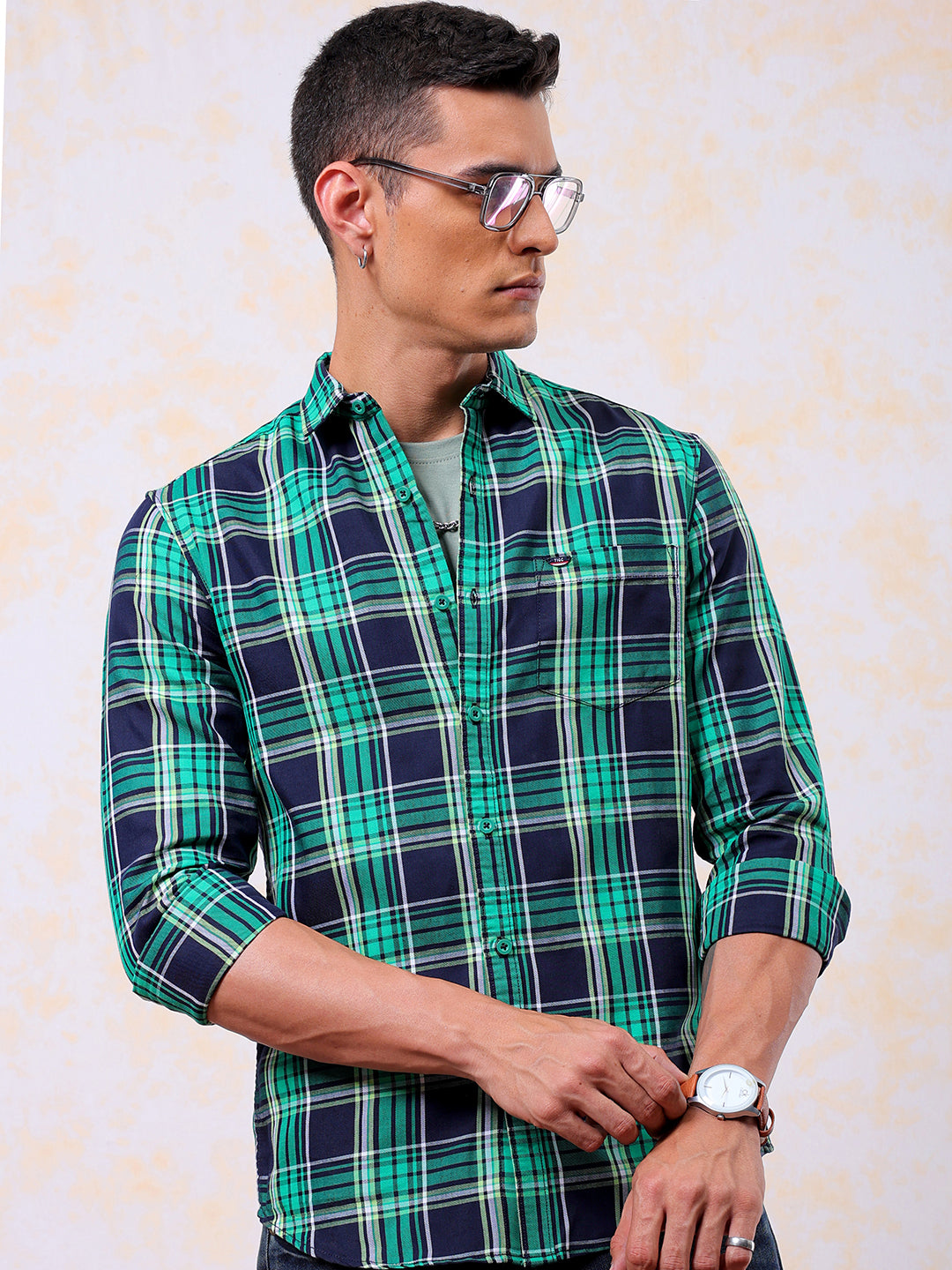 Shop Men's Checked Slim Fit Shirt Online.