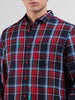 Men's Red Slim Fit Checked Casual Shirt