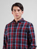 Men's Red Slim Fit Checked Casual Shirt