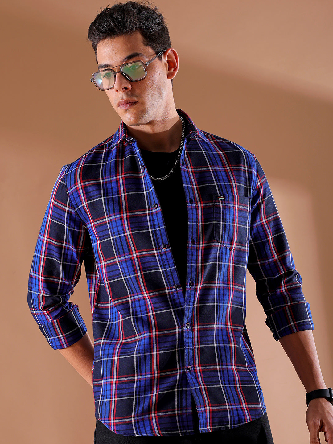 Shop Men's Checked Slim Fit Shirt Online.