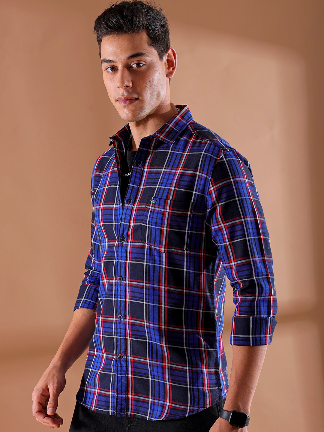 Shop Men's Checked Slim Fit Shirt Online.