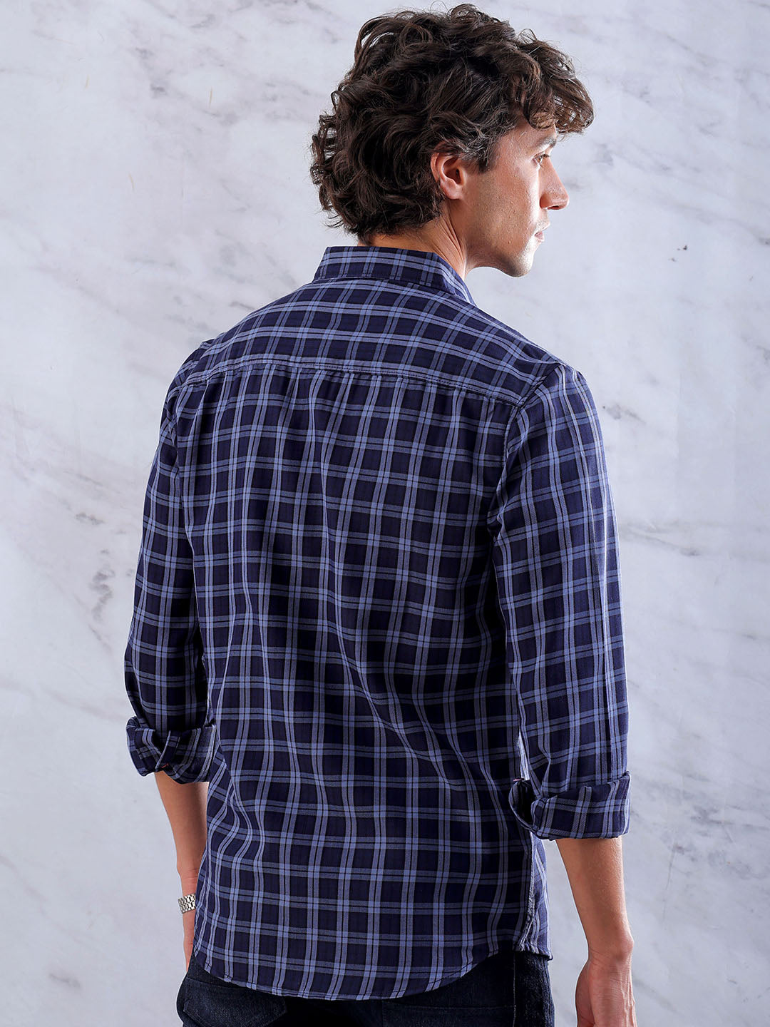 Shop Men's Checked Slim Fit Shirt Online.