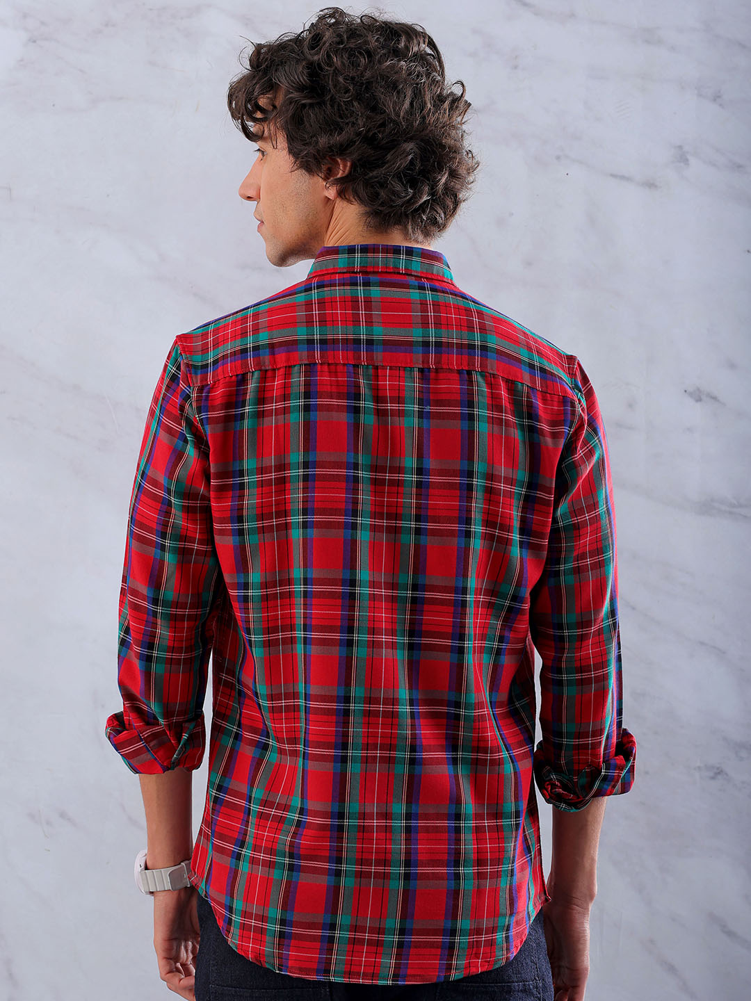 Shop Men's Checked Slim Fit Shirt Online.