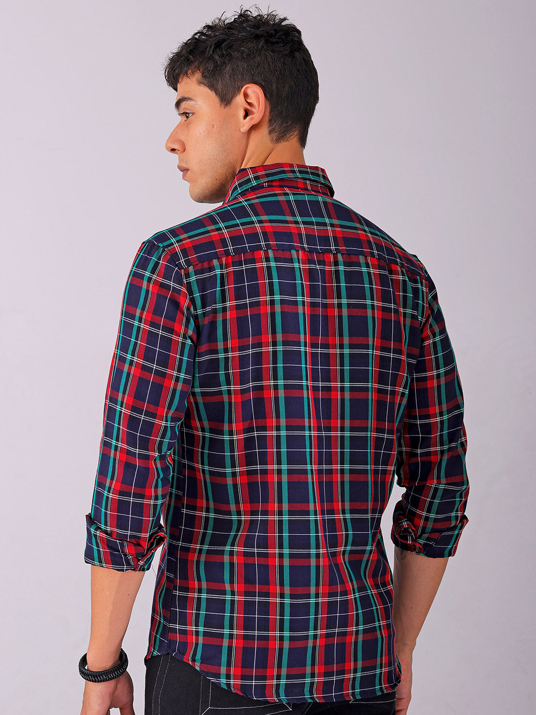 Shop Men's Checked Slim Fit Casual Shirt Online.