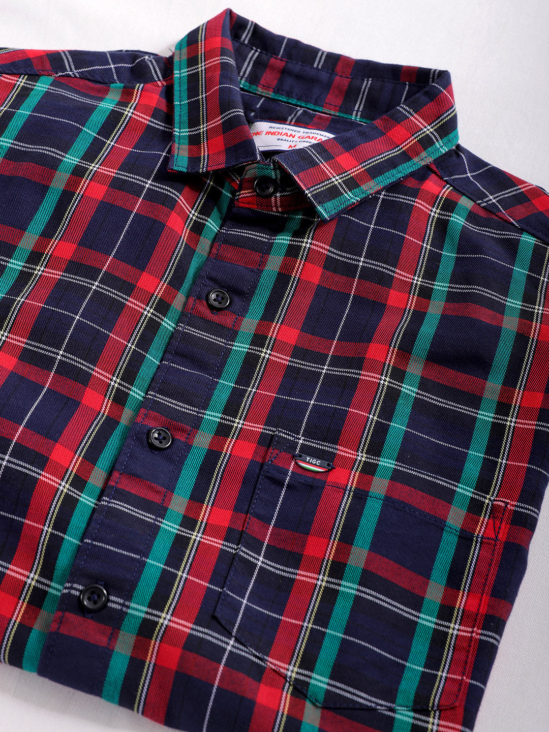 Shop Men's Checked Slim Fit Casual Shirt Online.