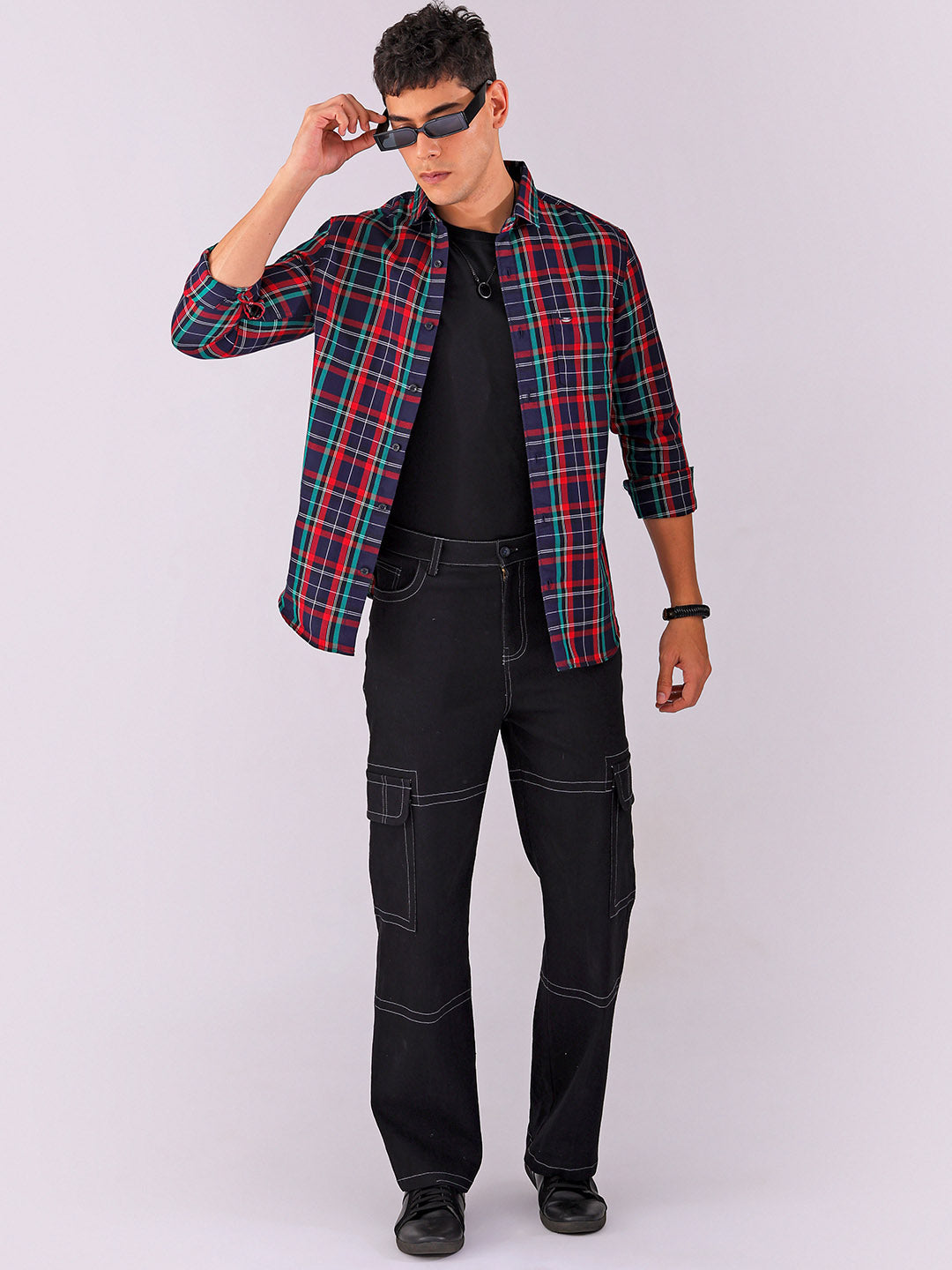 Shop Men's Checked Slim Fit Casual Shirt Online.