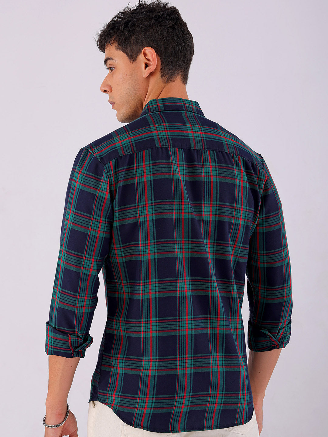 Shop Men's Checked Slim Fit Casual Shirt Online.