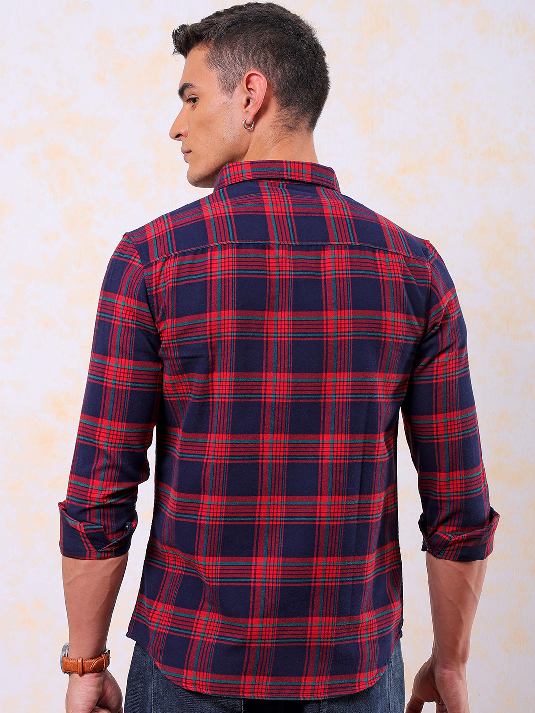 Shop Men's Checked Slim Fit Shirt Online.