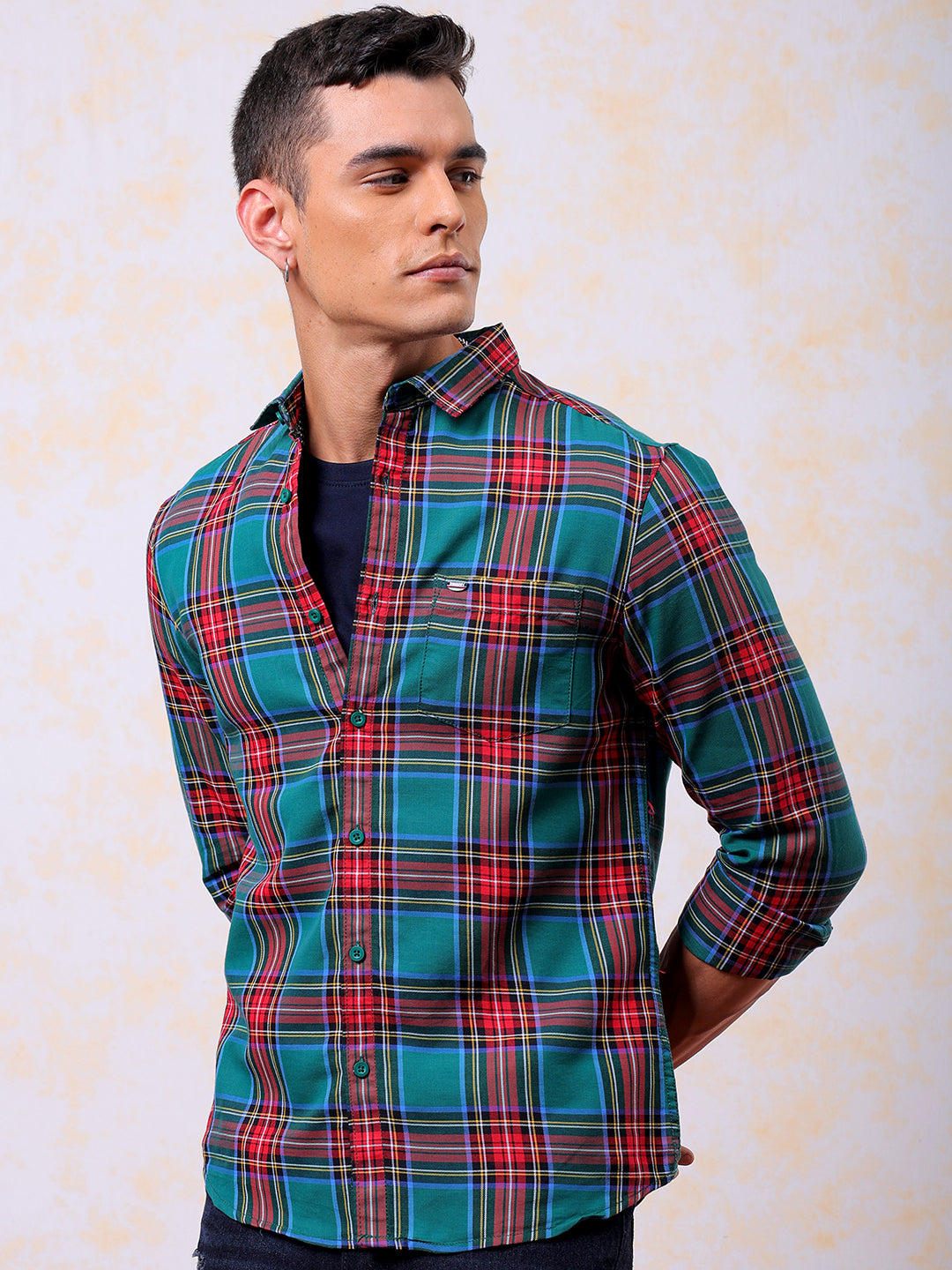 Shop Men's Checked Slim Fit Shirt Online.