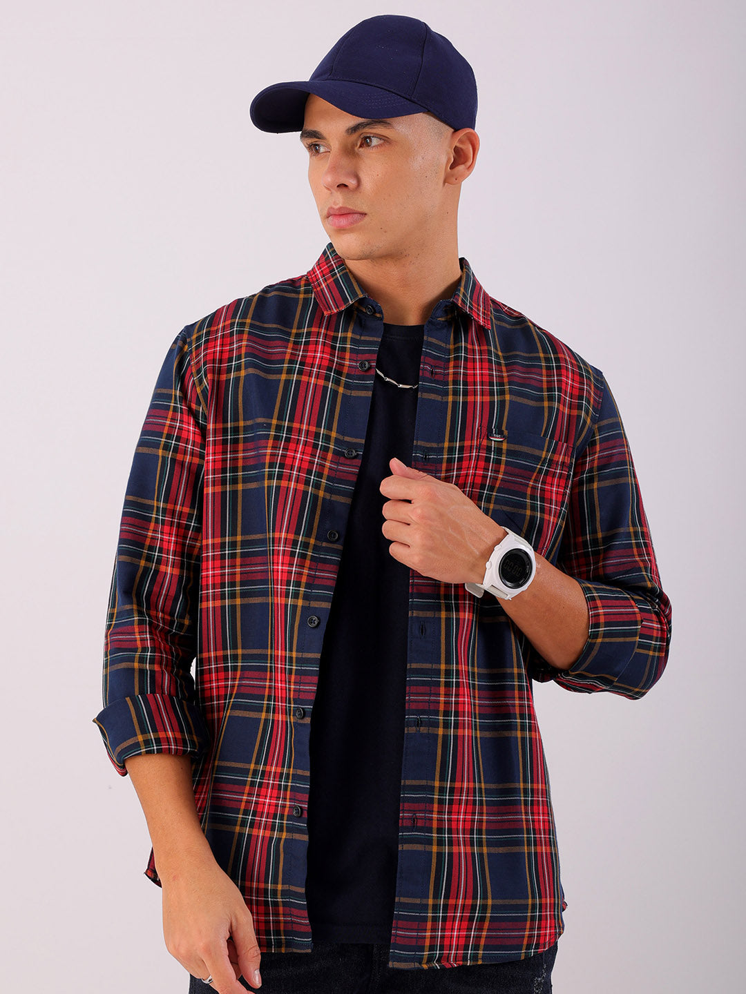 Shop Men's Checked Slim Fit Shirt Online.