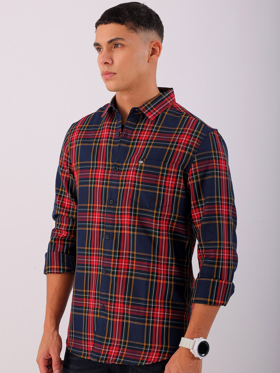 Shop Men's Checked Slim Fit Shirt Online.