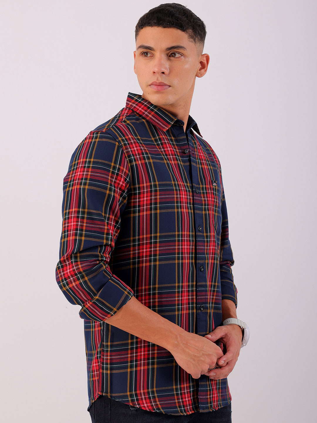 Shop Men's Checked Slim Fit Shirt Online.