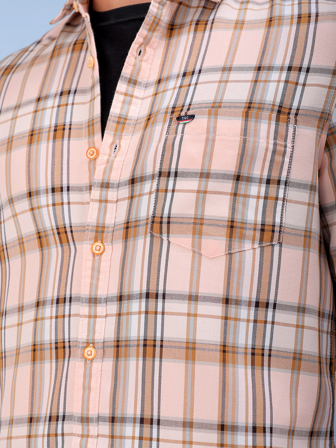 Shop Men's Checked Slim Fit Shirt Online.