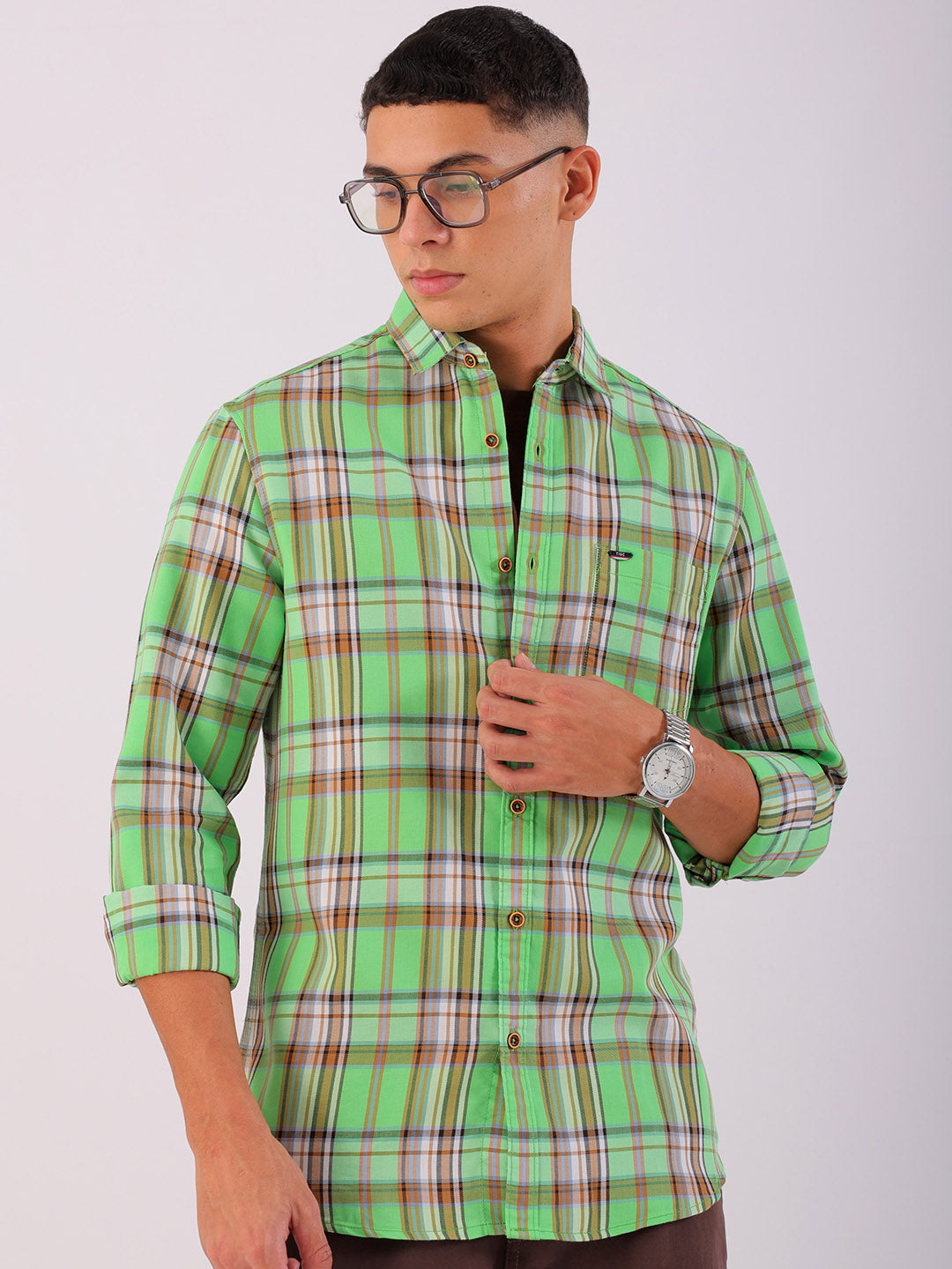 Shop Men's Checked Slim Fit Shirt Online.