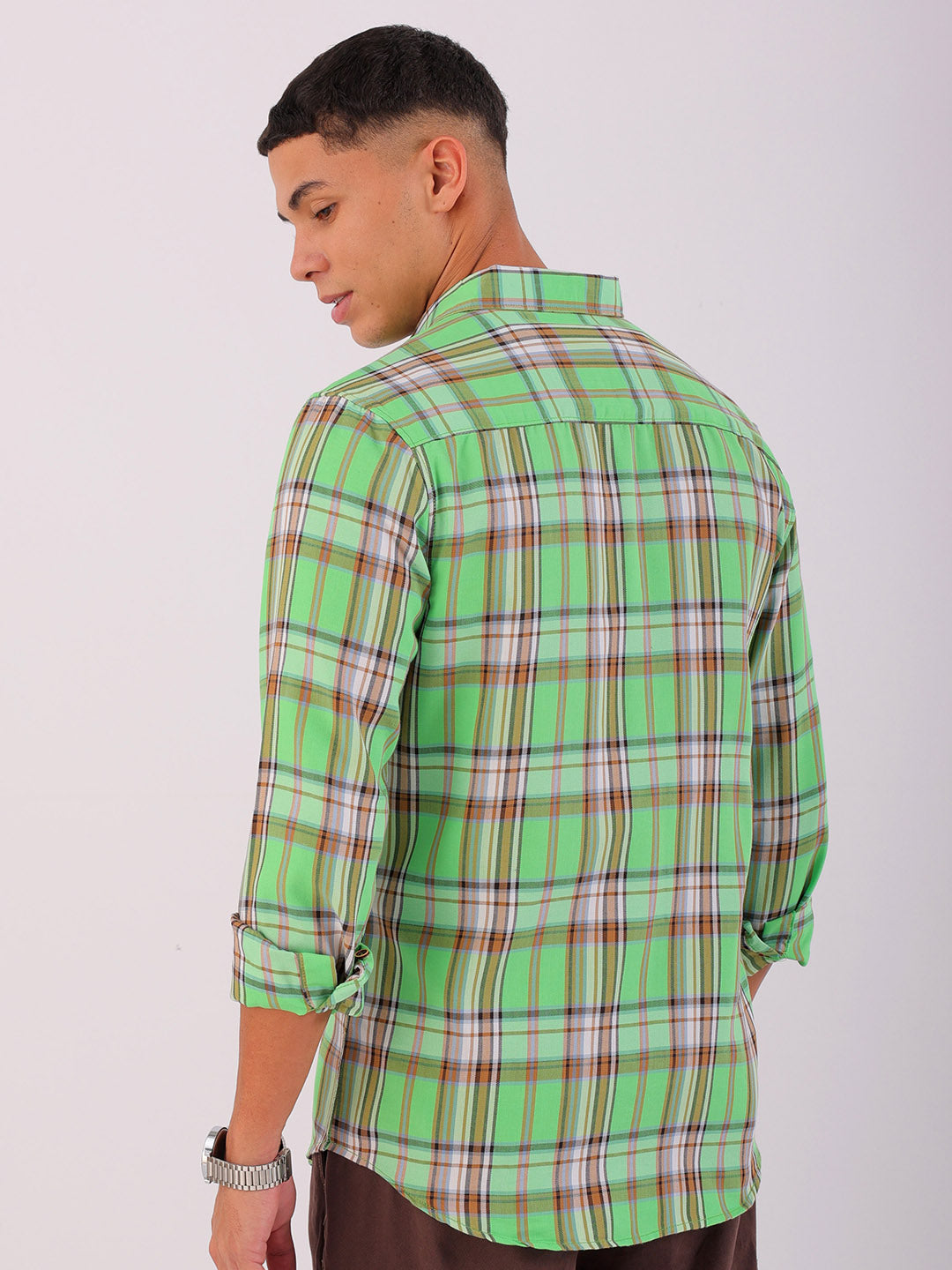 Shop Men's Checked Slim Fit Shirt Online.