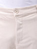 Men's White Baggy Textured Mid-Rise Cargos