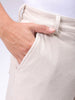 Men's White Baggy Textured Mid-Rise Cargos