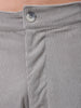 Men's Grey Baggy Textured Mid-Rise Cargos