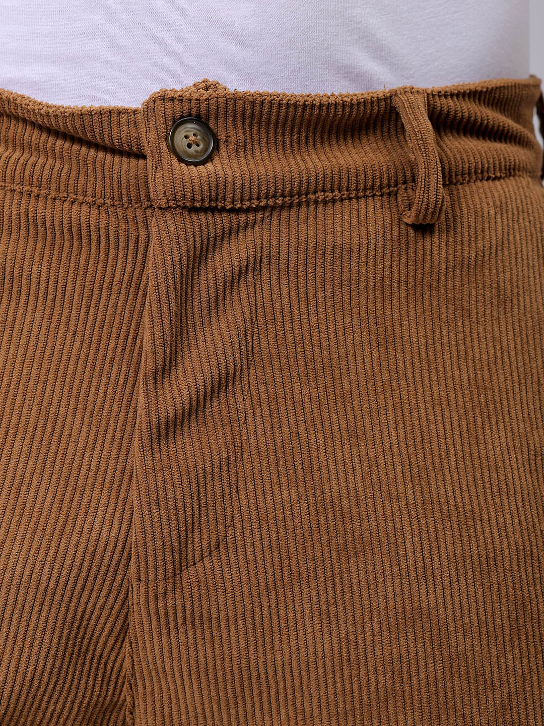 Men's Brown Baggy Fit Textured Streetwear Cargo