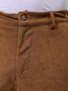 Men's Brown Baggy Textured Mid-Rise Cargos