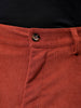 Men's Rust Baggy Textured Mid-Rise Cargos