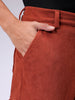 Men's Rust Baggy Textured Mid-Rise Cargos