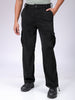 Men's Black Baggy Textured Mid-Rise Cargos