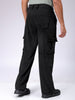 Men's Black Baggy Textured Mid-Rise Cargos