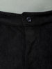 Men's Black Baggy Textured Mid-Rise Cargos