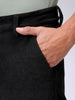 Men's Black Baggy Textured Mid-Rise Cargos