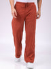 Men's Rust Relaxed Fit Knitted Corduroy Jogger Trousers