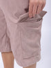 Men's Purple Loose Textured Utility Cargo Shorts