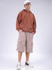 Men's Purple Loose Textured Utility Cargo Shorts