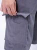Men's Grey Loose Textured Utility Cargo Shorts