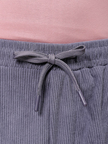 Men's Grey Loose Fit Textured Streetwear Jogger Trouser