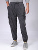 Men's Grey Loose Fit Textured Streetwear Jogger Trouser