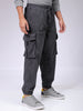 Men's Grey Loose Fit Textured Streetwear Jogger Trouser
