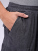 Men's Grey Loose Fit Textured Streetwear Jogger Trouser