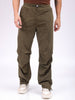 Men's Dark Olive Baggy Fit Textured Athletic  Jogger