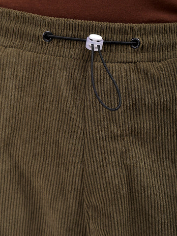 Men's Dark Olive Baggy Fit Textured Athletic  Jogger