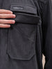 Men's Grey Relaxed Fit Knitted Corduroy Utility Jacket