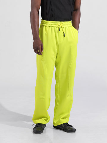 Men Cyber Lime Wide Leg Fit  Solid Trouser