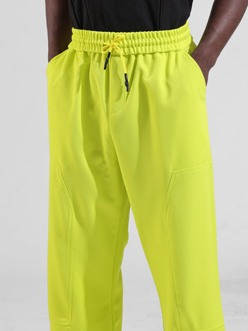 Men Cyber Lime Wide Leg Fit  Solid Trouser
