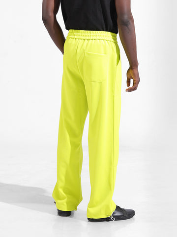 Men Cyber Lime Wide Leg Fit  Solid Trouser