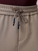 Men's Beige Loose Wide Leg Solid Mid-Rise Elasticated Utility Cargo Joggers